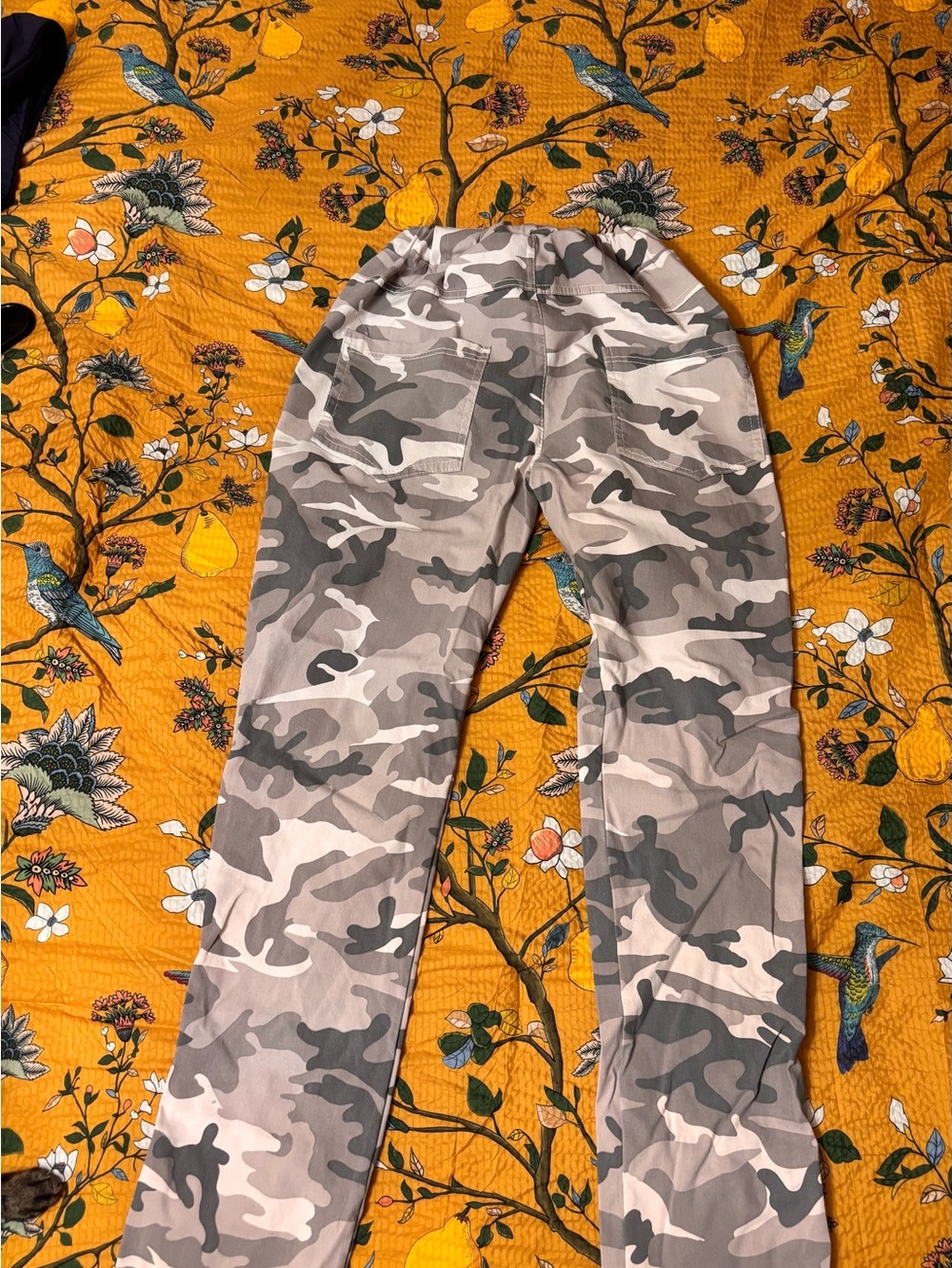 Gray Camo Straight Leg Pants with Side Stripe - Picture 2 of 5